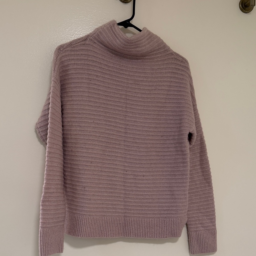 Madewell Dusty Pink Ribbed Turtleneck Sweater